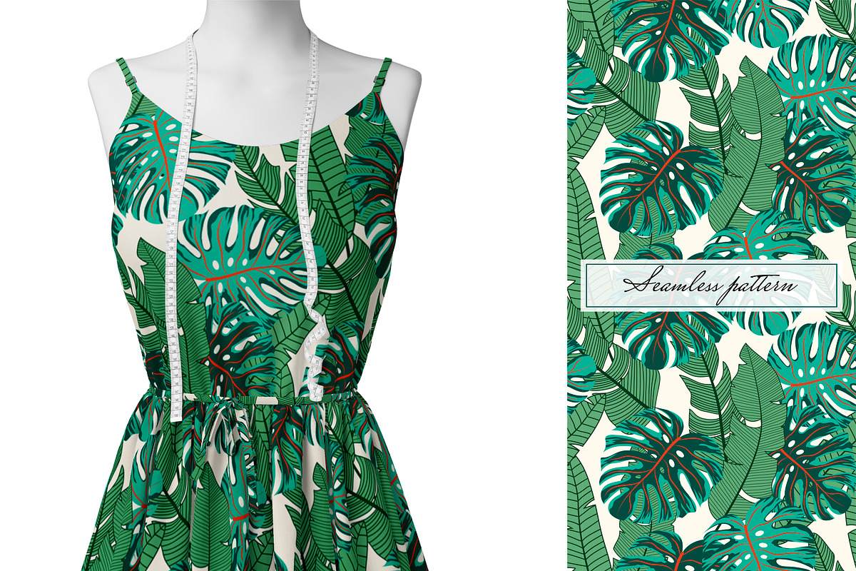 Tropical seamless patterns & leaves, a Pattern Graphic by EltaMaxArt (Photo 5 of 12)