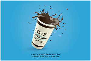 Cup With Splash Mockup PSD