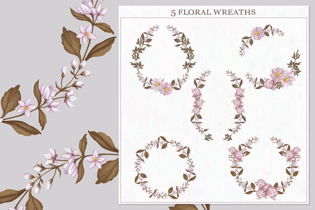Pink floral bloom Individual element, a Decorative Illustration by DamriNa art (Photo 8 of 10)