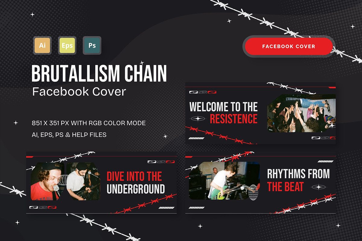 Brutallism Chain - Facebook Cover, a Social Media Template by StreaksideStd (Photo 1 of 3)