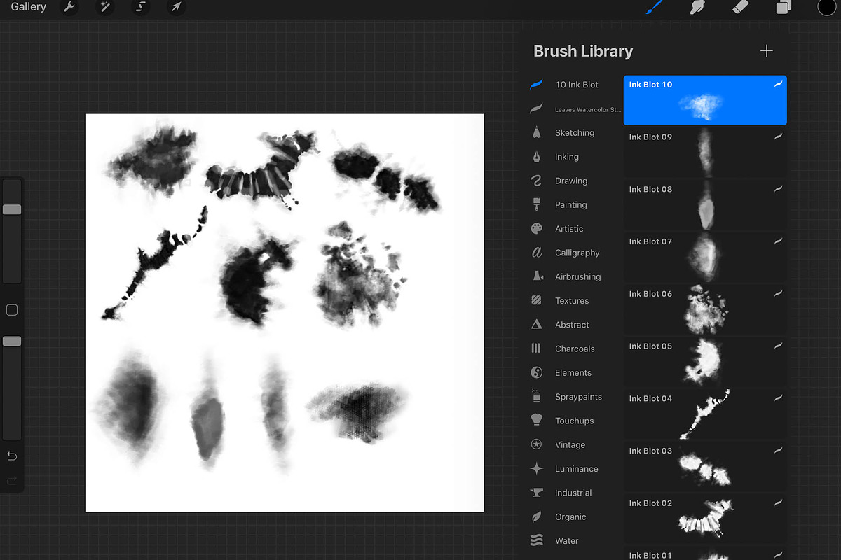 Procreate Ink Blot Brushes Vol 1, a Brush Add-On by The Gypsy Goddess (Photo 3 of 7)