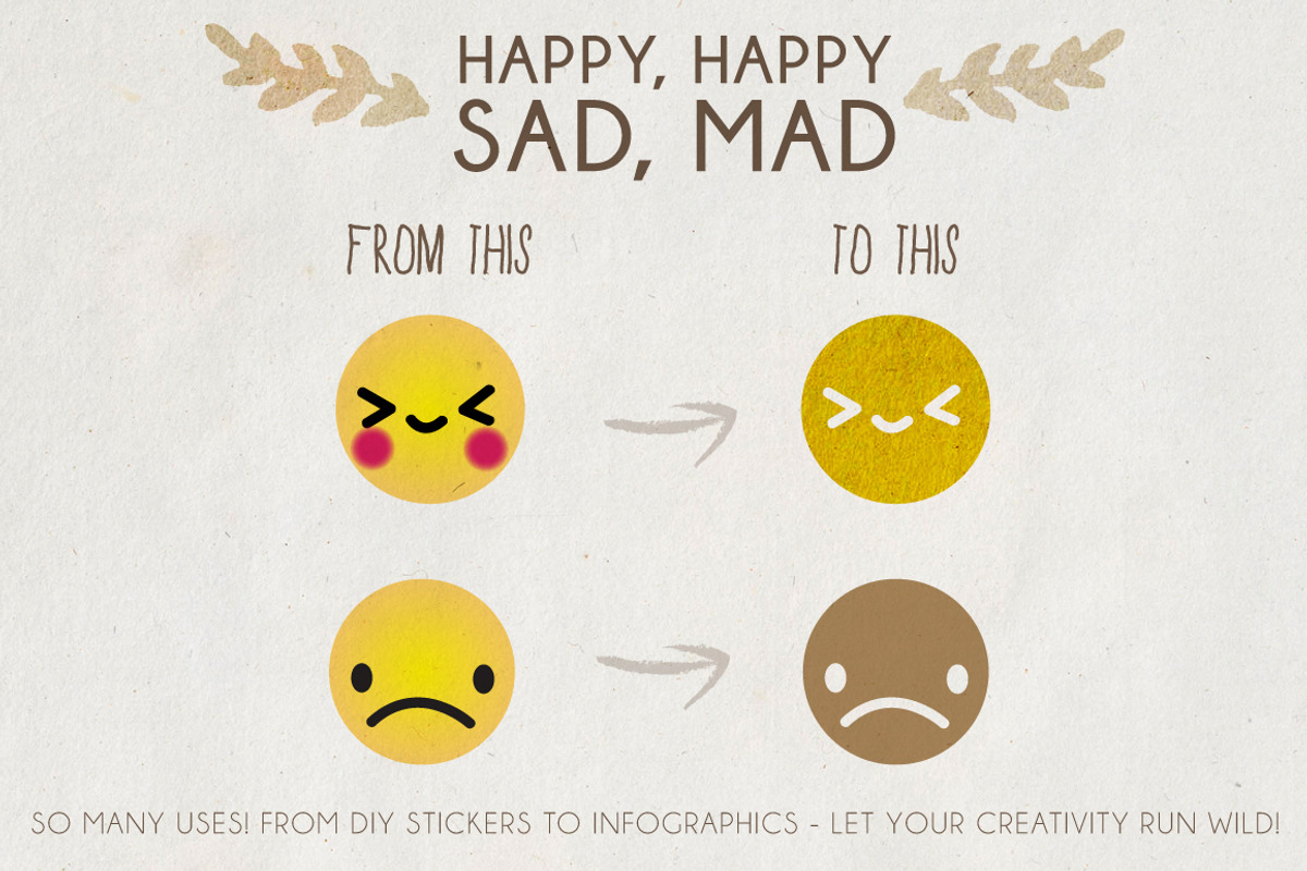 Happy, Happy, Sad, Mad Vector Pack preview 2