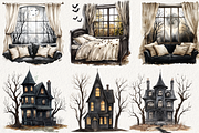 Cozy Halloween Clipart, an Illustration by NadiaTheronArt (Thumbnail 4 of 5)
