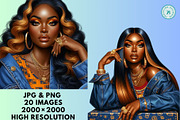 20 Black Women in Jeans Clipart, an Object Graphic by Traveling Designer (Thumbnail 3 of 5)