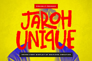 Jaroh Unique Dry Brush Display Font, a Handwritten Font by Maulana Creative (Thumbnail 1 of 7)