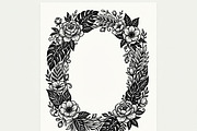 50 Elegant Floral Oval Mirror Frame, a Decorative Illustration by Amazin_art (Thumbnail 33 of 34)