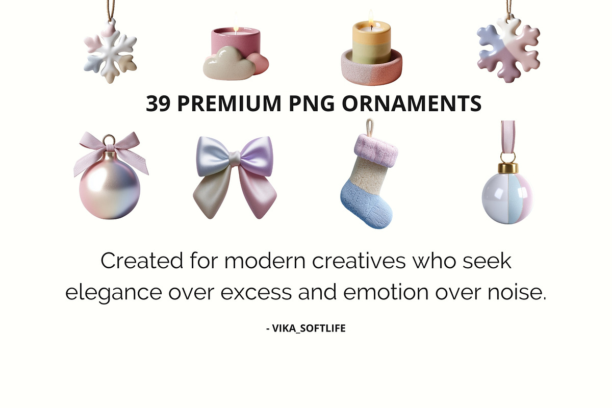 Cloud Dancer Christmas Ornaments PNG, an Object Graphic by Vika_Softlife (Photo 5 of 5)