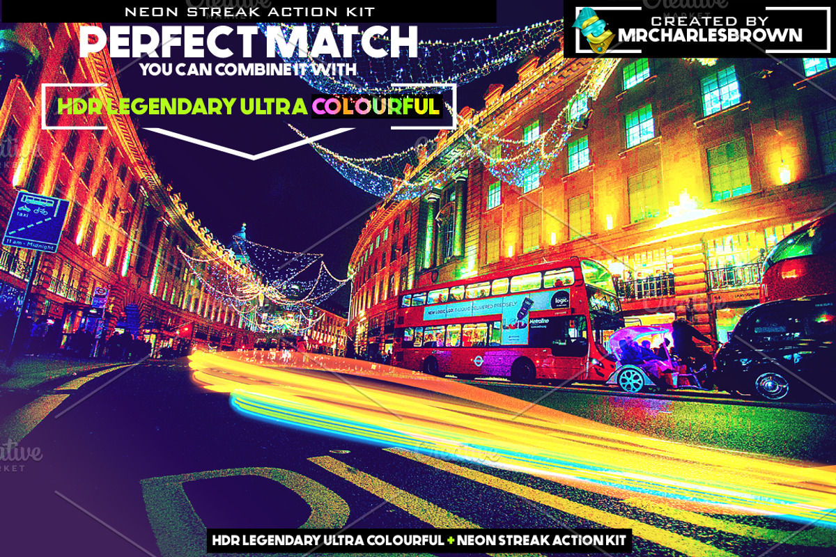 Neon Streak Action Kit, a Brushes & More by mrcharlesbrown (Photo 4 of 11)