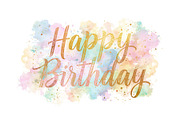 watercolor birthday watercolor birth, an Illustration by Creativeshirt (Thumbnail 14 of 16)
