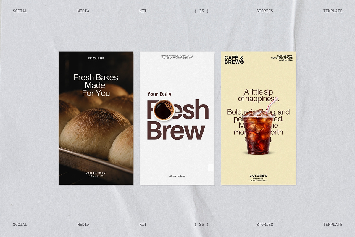 BREW | Cafe Instagram Template (I), a Social Media Template by Prapti Design (Photo 4 of 10)
