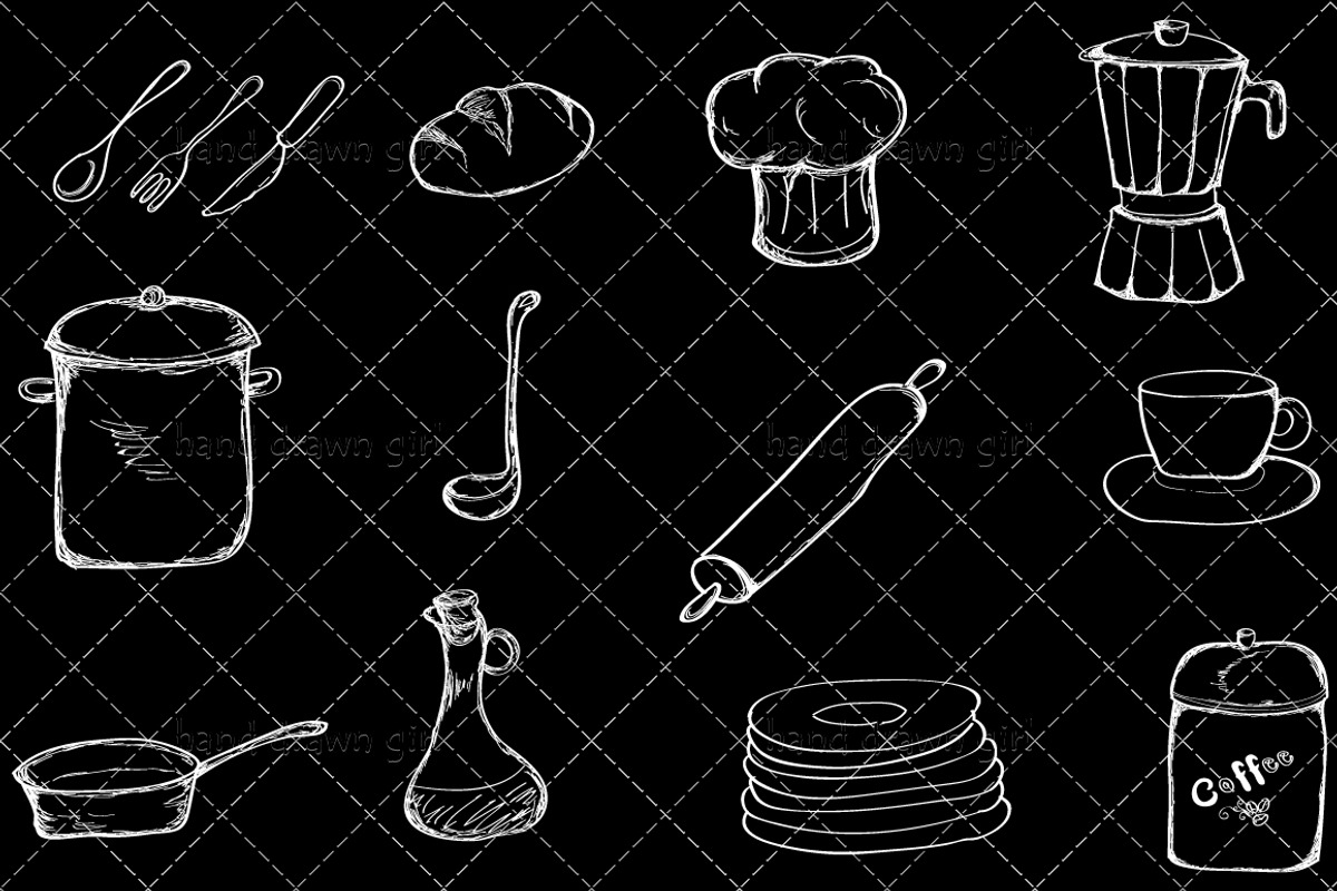 Hand Drawn Kitchen Tools preview 3