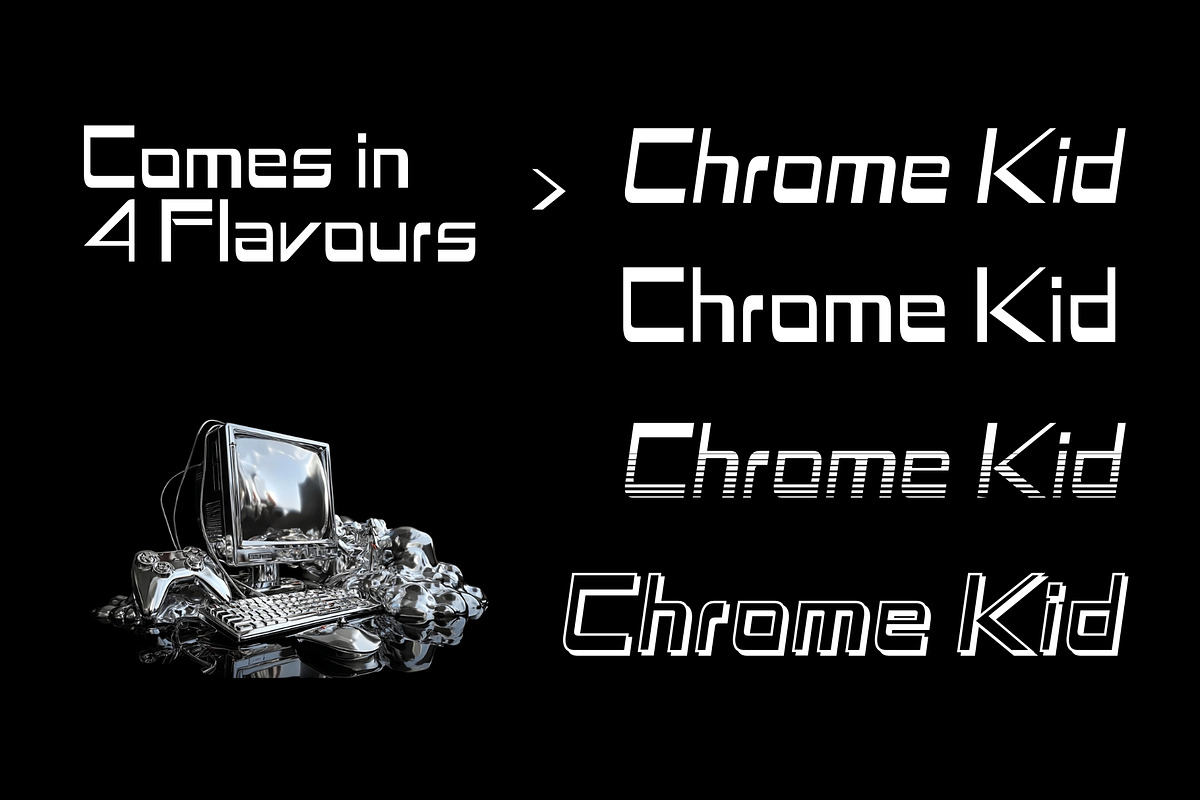 ChromeKid - Futuristic Y2K Font, a Sans Serif Font by HipFonts (Photo 2 of 8)