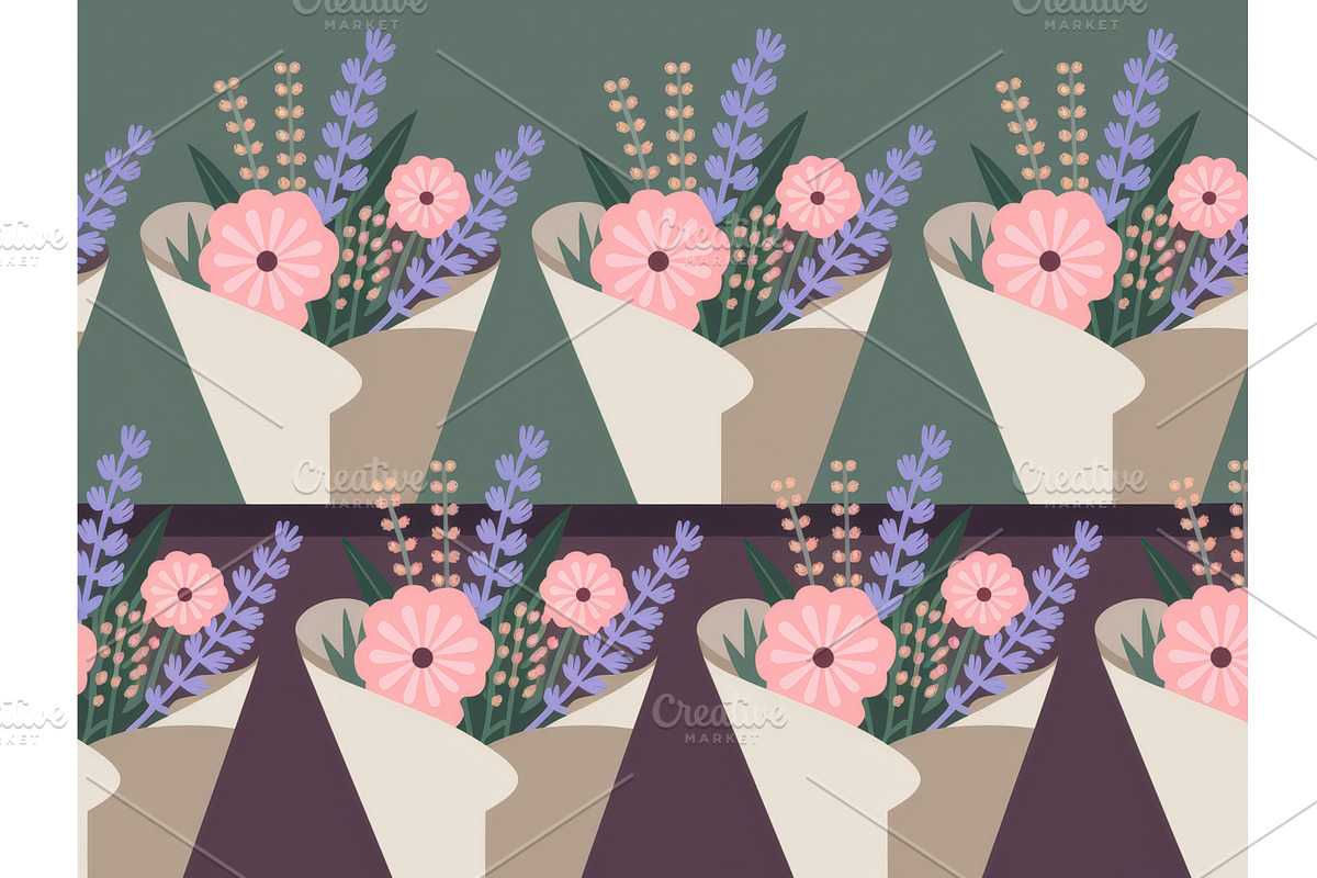 Floral pattern design featuring pink, an Illustration by tilialucida