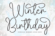 Winter Birthday | Script Font, a Handwritten Font by Scratchones (Thumbnail 1 of 9)