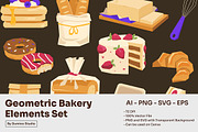 Geometric Bakery Elements Set, an Object Graphic by Gumico Studio. (Thumbnail 1 of 3)