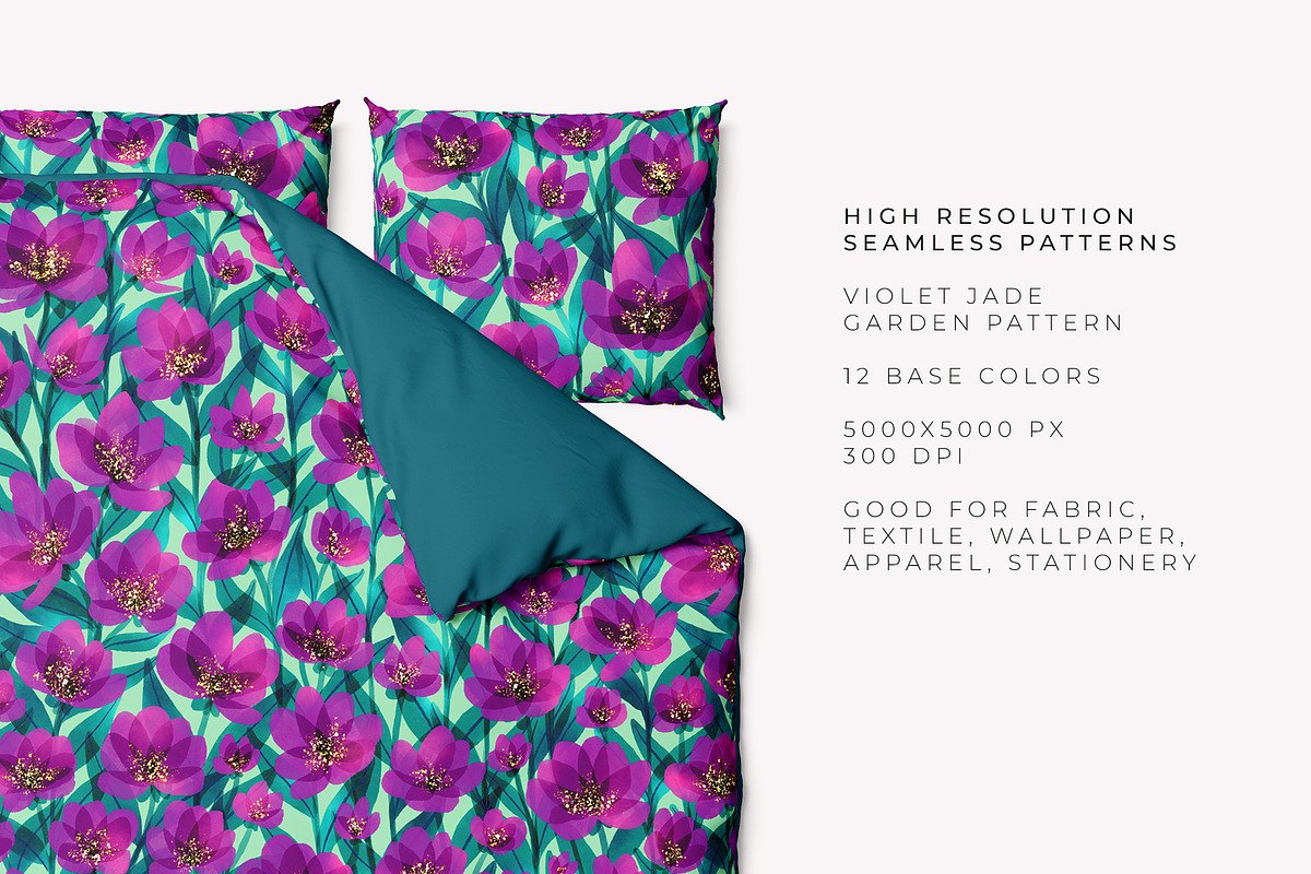 Violet Jade Garden Pattern, a Pattern Graphic by Velliniki (Photo 10 of 12)