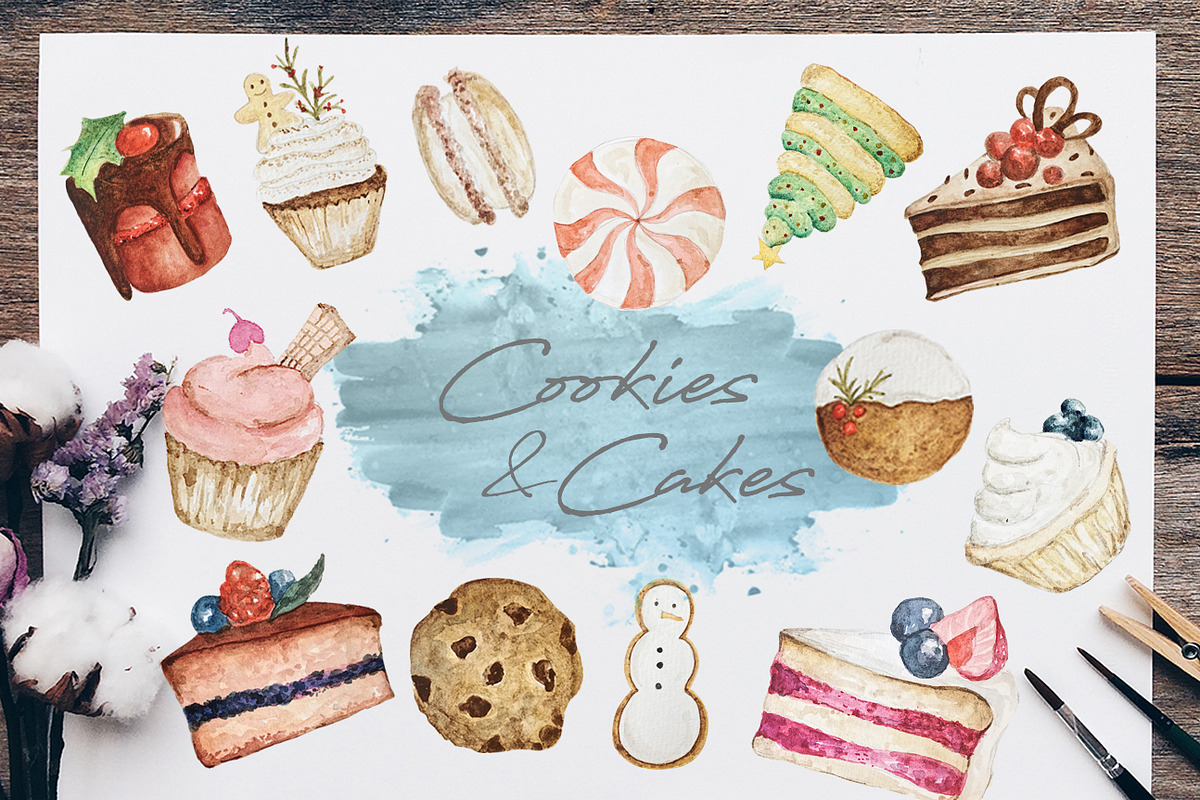 Cake and Cookies Watercolour, an Illustration by artemyst (Photo 1 of 3)