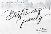 Bestowens Family, a Script Font by Letterara (Thumbnail 1 of 16)