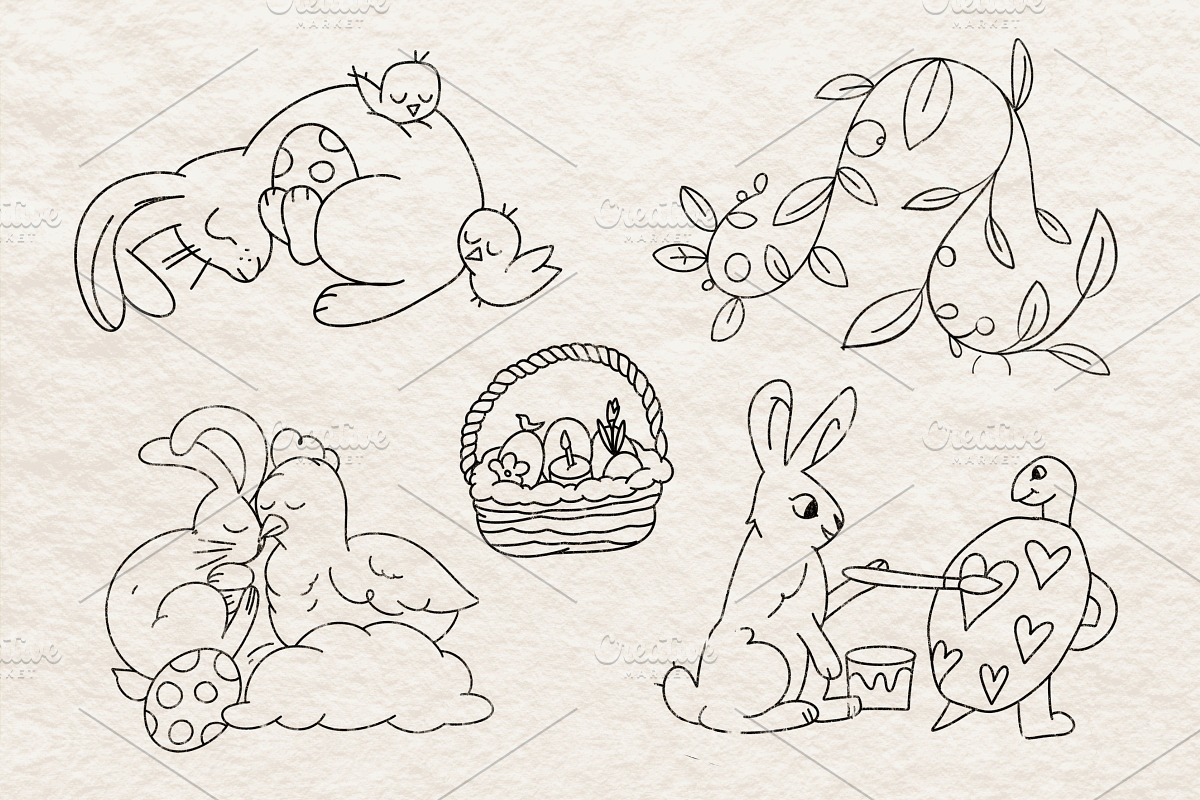 Easter Doodles & Decorative Frames, a Seasonal Illustration by Schumacher Shop (Photo 4 of 11)
