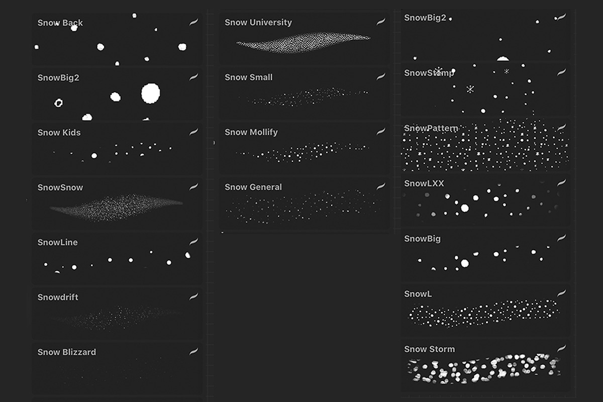 16 Snow Brushes for Procreate, a Brush Add-On by Aleksandra Slowik (Photo 3 of 7)