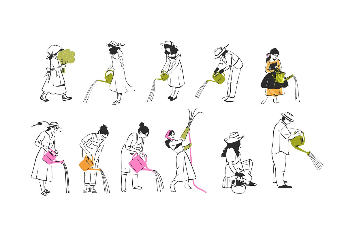 People watering plants set, a Person Illustration by Anastasy_helter (Photo 2 of 7)