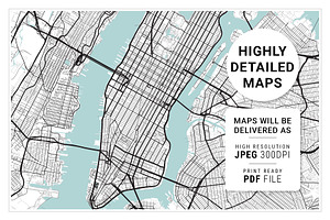 New York Map - Print Wall Art