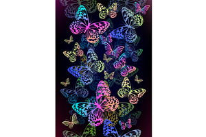 Background with gradient butterflies, an Animal Illustration by Nenahliadava Design
