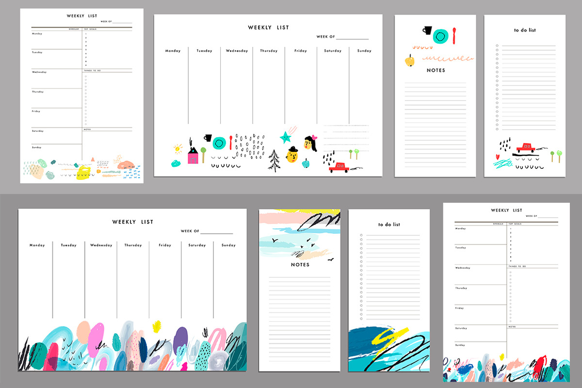 Weekly Planners. EPS & JPEG, a Stationery Template by Lera Efremova (Photo 6 of 10)