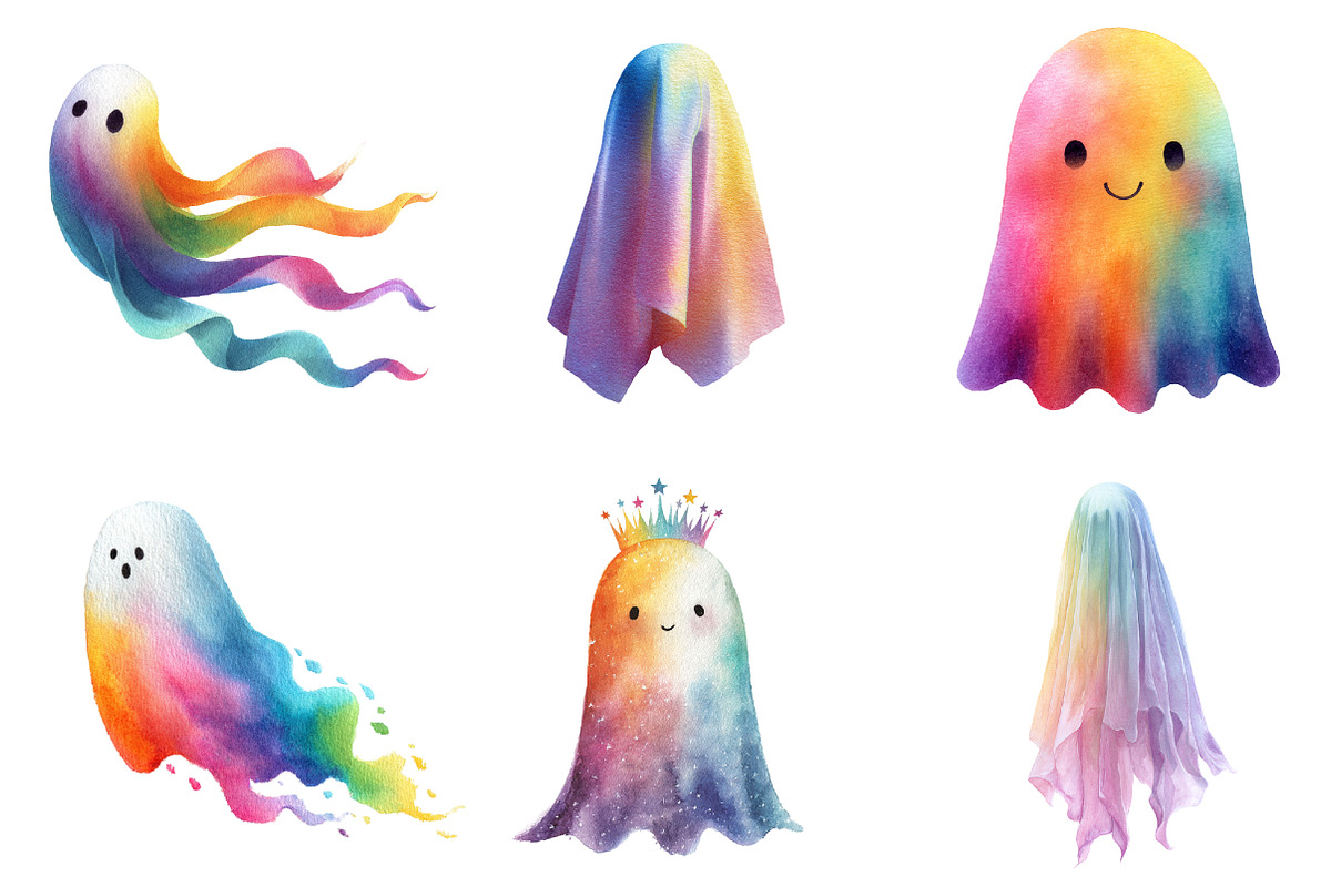 Rainbow Halloween Ghost, an Illustration by Design Market (Photo 3 of 3)