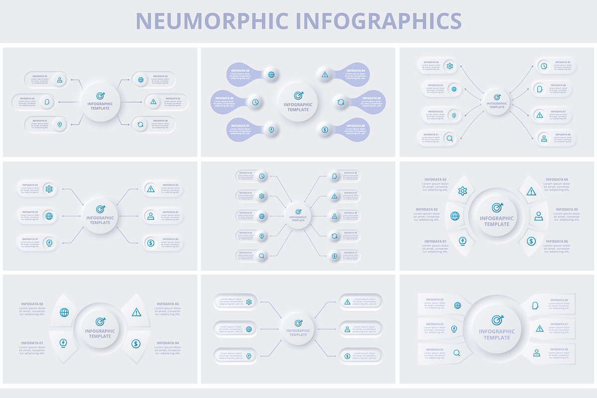 Neumorphic Presentation Template preview 6