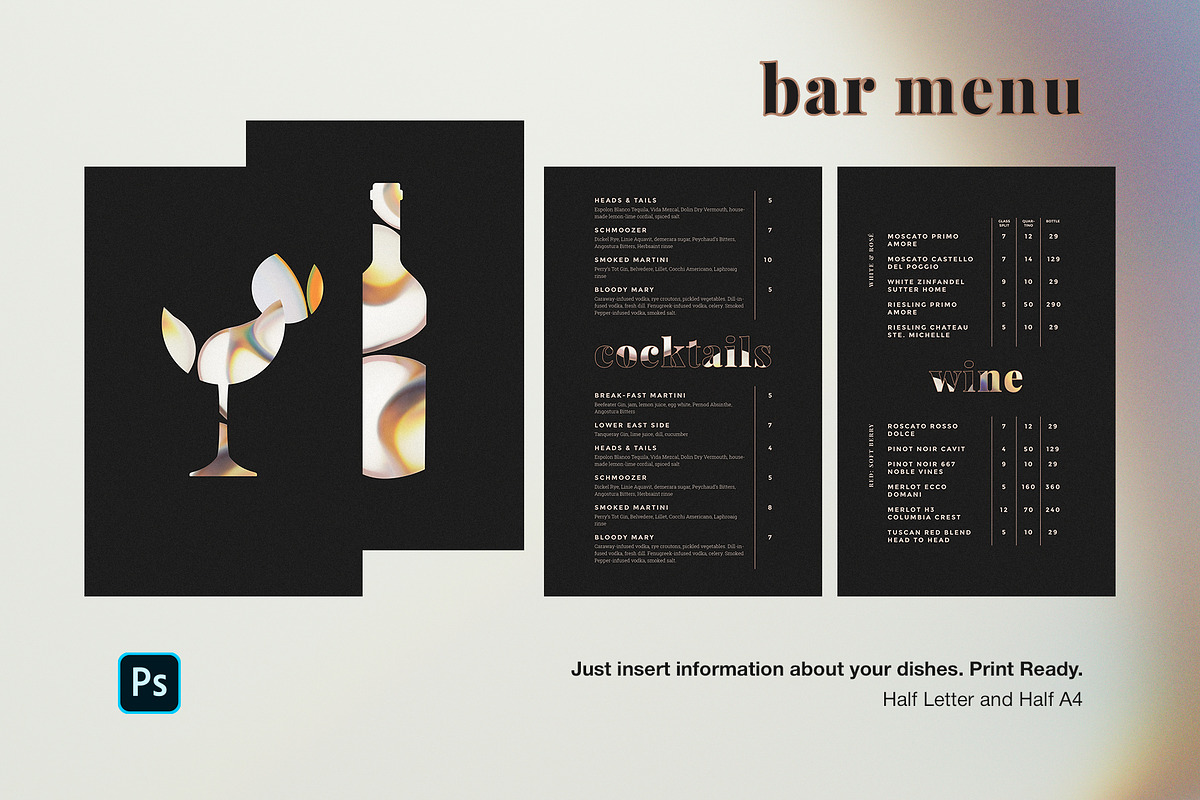Bar Drinks Menu, a Flyer Template by BigWeek (Photo 2 of 4)