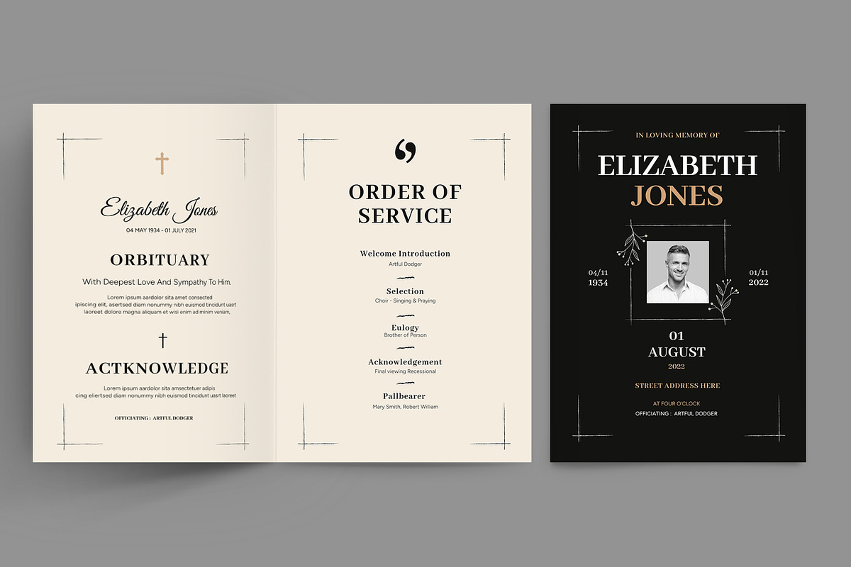 Elegant Funeral Invitation Card, a Stationery Template by MightyDesign (Photo 1 of 8)