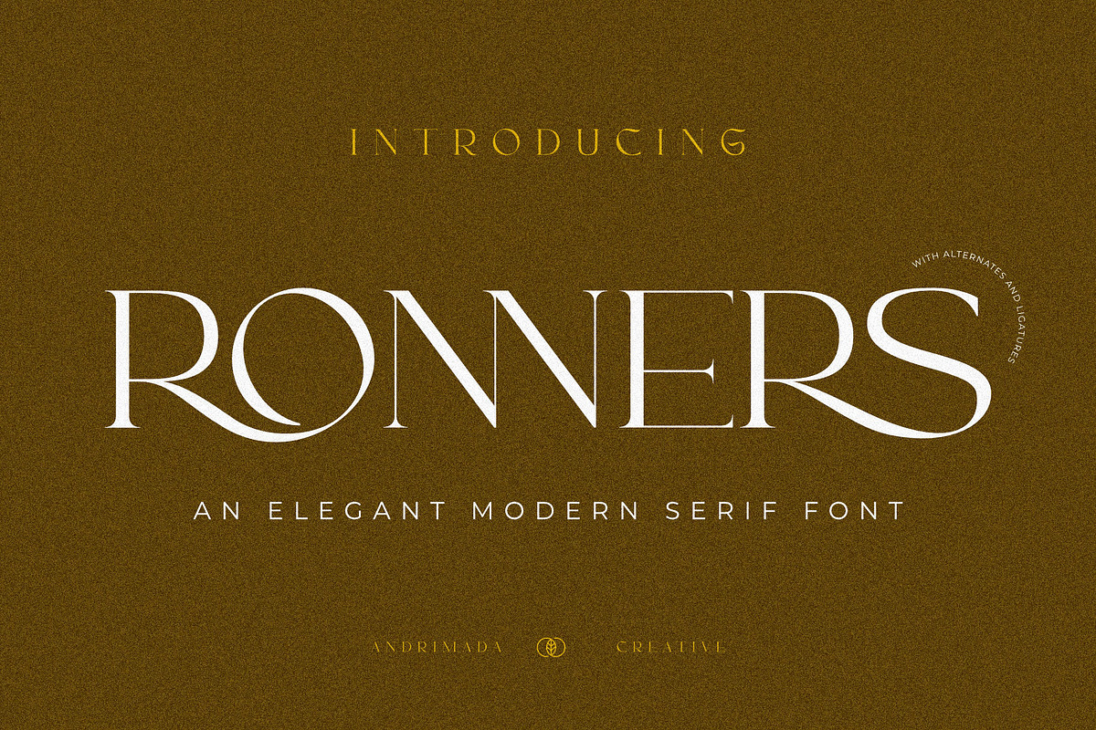 Ronners | An Elegant Serif Font, a Sans Serif Font by Andrimada Creative (Photo 1 of 14)