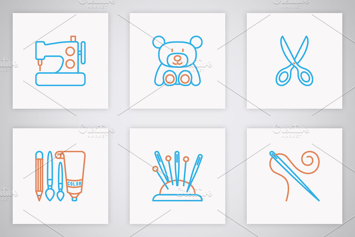 Handmade | 16 Thin Line Icons Set, an Outline Icon by Alex Blogoodf (Photo 5 of 11)