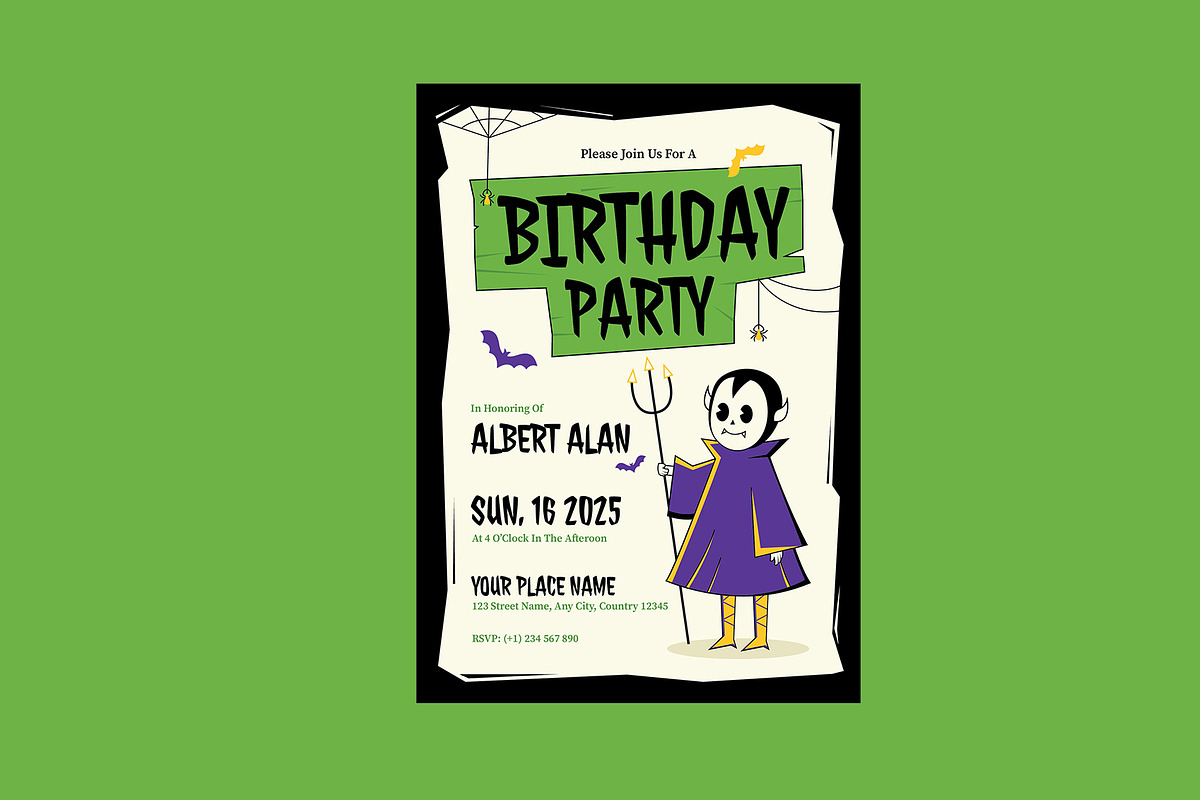Spooky Birthday Party Invitation, an Invitation Template by Neermana (Photo 4 of 4)
