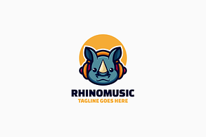 Rhino Mascot Cartoon Logo, a Branding & Logo Template by Artnivora.Std