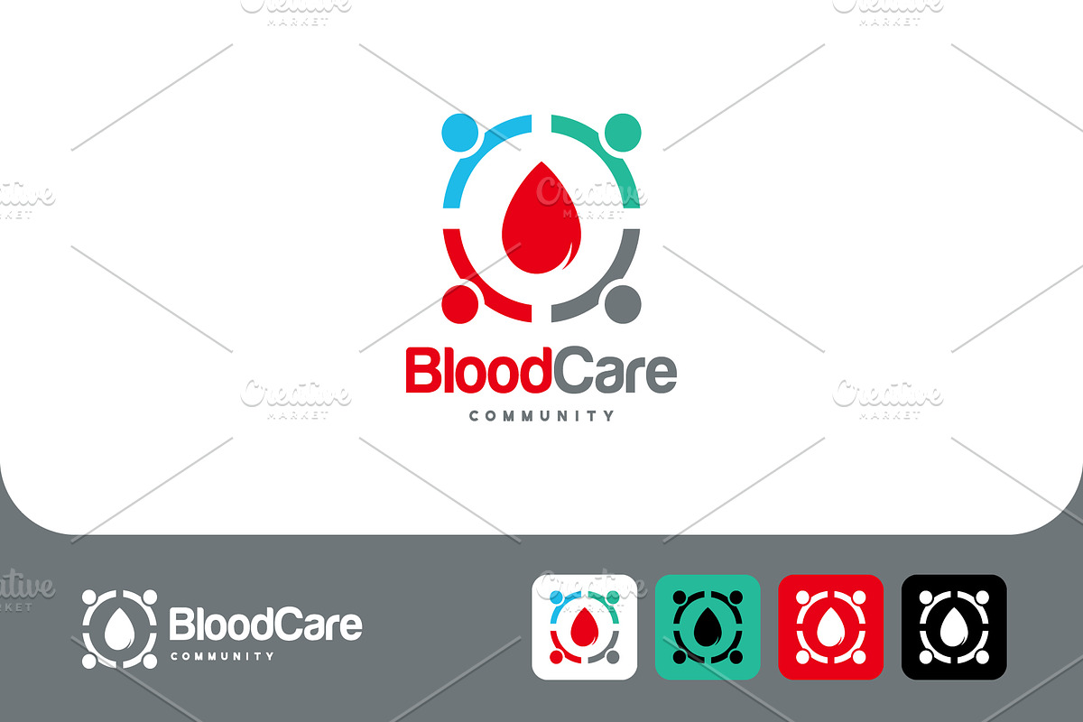 Blood Care Logo design, a Design Template by Lucky Creative (Photo 1 of 4)