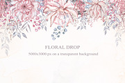 Dusty pink watercolor floral set, a Graphic by TatiArti (Thumbnail 11 of 12)