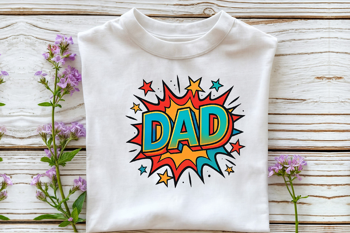 DAD Comic Style Sublimation PNG, an Illustration by DreamCafeArt (Photo 3 of 7)