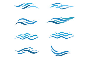 Water Wave Icons Set. Ocean vector, a Solid Icon by Master Design