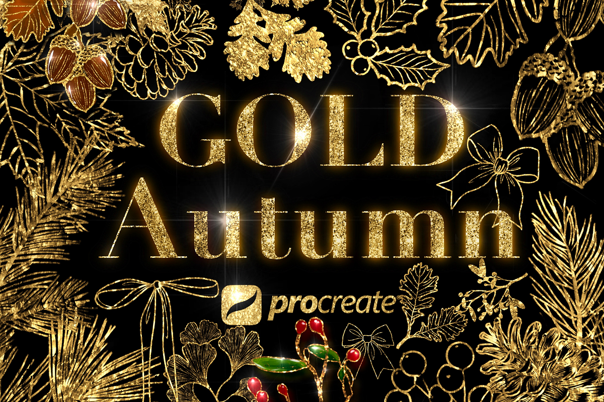 Procreate Gold Autumn Metallic Brush, a Brush Add-On by Fashion Workshop Bkk (Photo 1 of 13)