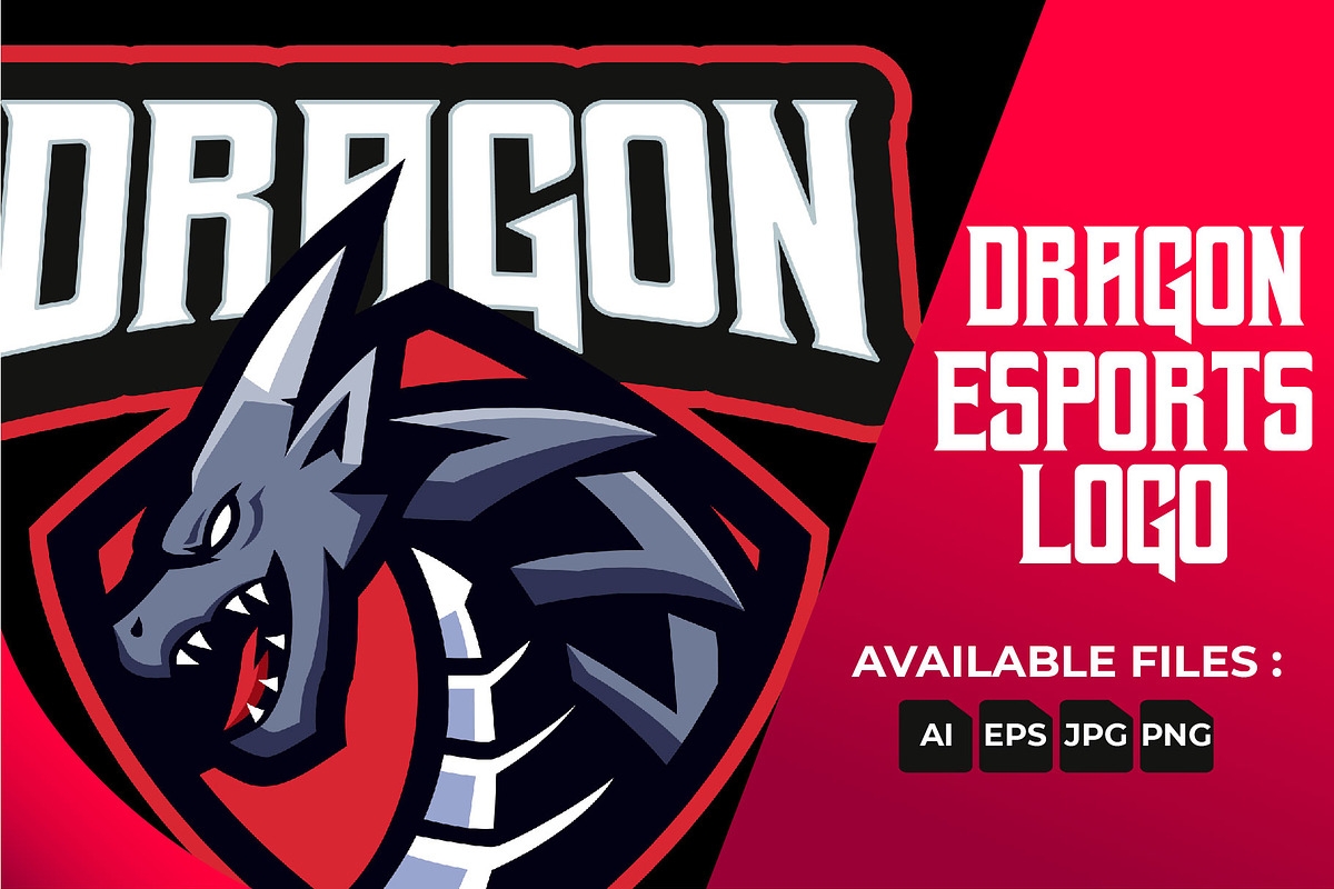 Dragon Esports Logo Templates, a Branding & Logo Template by kidzdsgn (Photo 1 of 4)