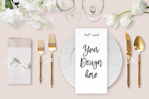 Wedding table w Charger Mockup PSD