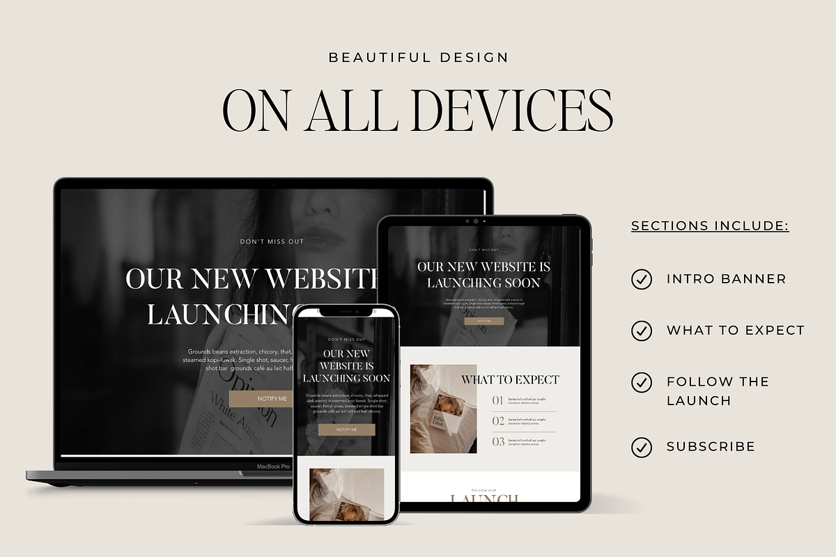 Wix Coming Soon Page Template, a Wix Template by Ton Rêve Design Studio (Photo 2 of 4)