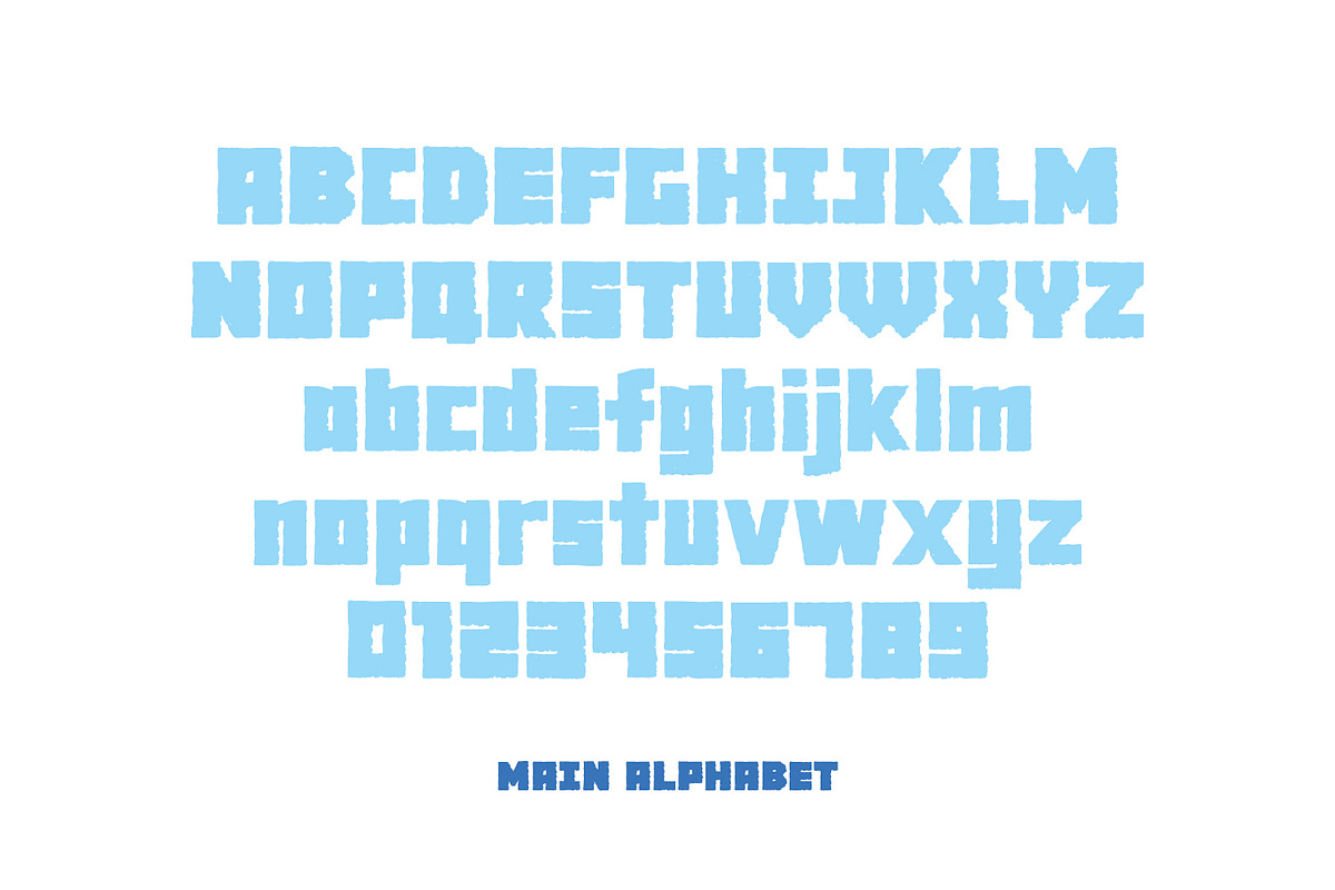 Roller - rough style big impact font preview 7