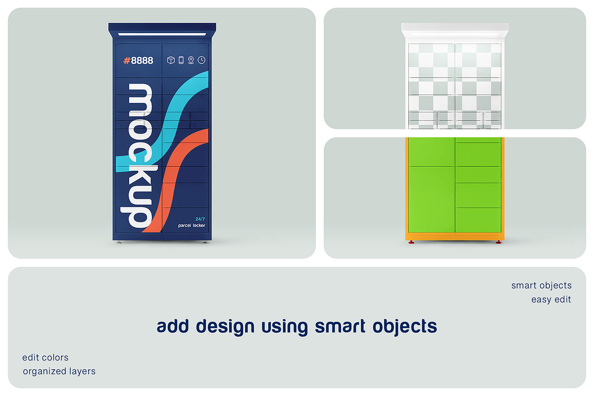 Parcel Delivery Locker Mockup Set, an Advertising Mockup by Country4k (Photo 2 of 4)