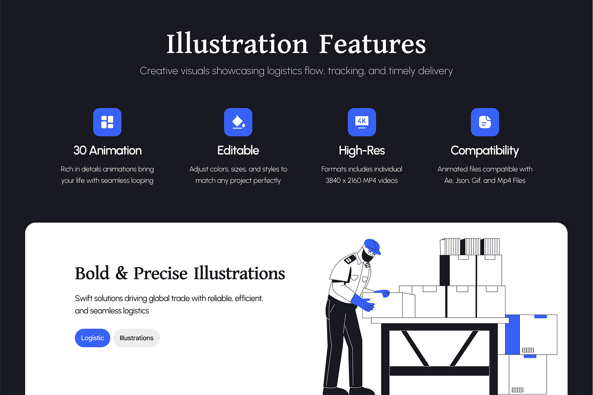 Animated Logistic Shipping, a Solid Icon by Vectors Market (Photo 2 of 4)