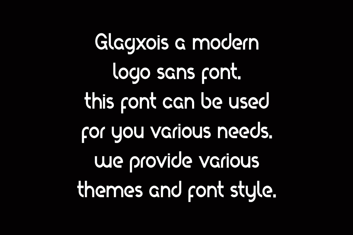 Glagxo - Modern Sans Logo Font, a Sans Serif Font by Iqsiart Studio (Photo 2 of 7)