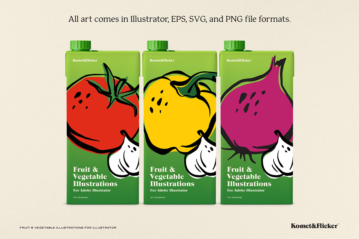 Fruit & Vegetable Illustrations, a Food Illustration by Komet & Flicker (Photo 3 of 10)
