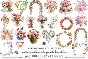 Spring Romantic Flower Clipart PNG, an Illustration by Designking